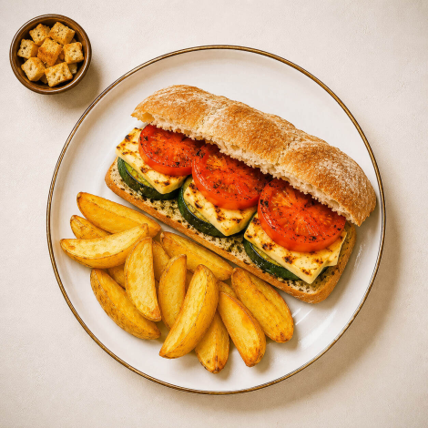 Ciabatta cu brânză coaptă
