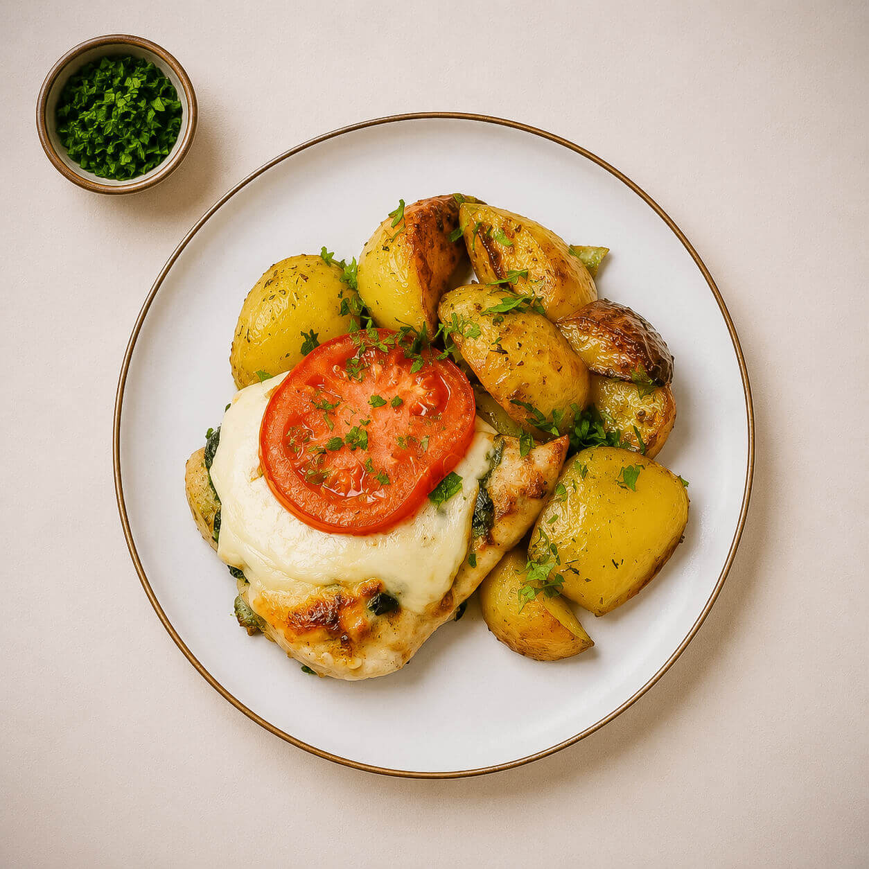 Piept de pui cu spanac și mozzarella