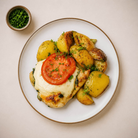 Piept de pui cu spanac și mozzarella
