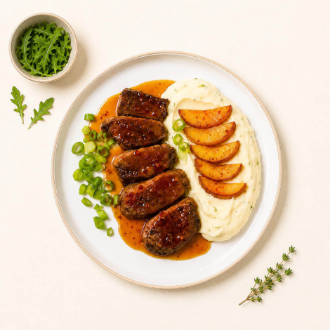 Piept de rață cu piersici caramelizate