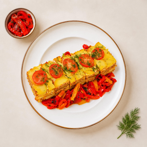 Musaca de cartofi cu carne tocata